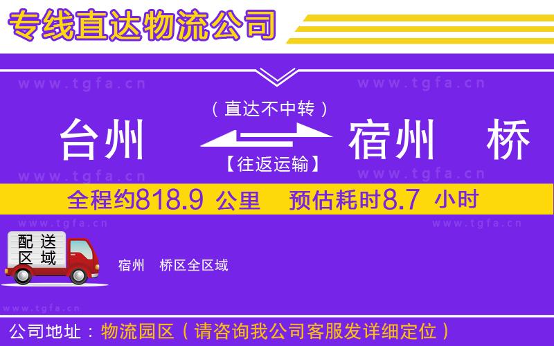 臺(tái)州到宿州埇橋區(qū)物流專線