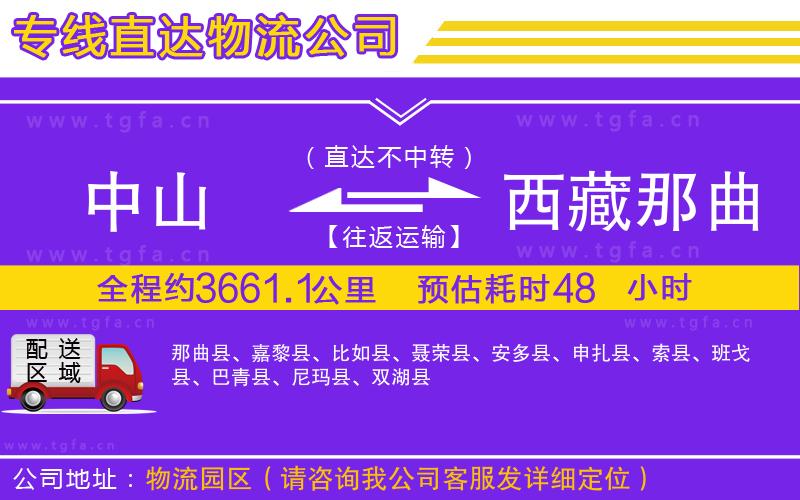 中山到西藏那曲地區(qū)物流公司