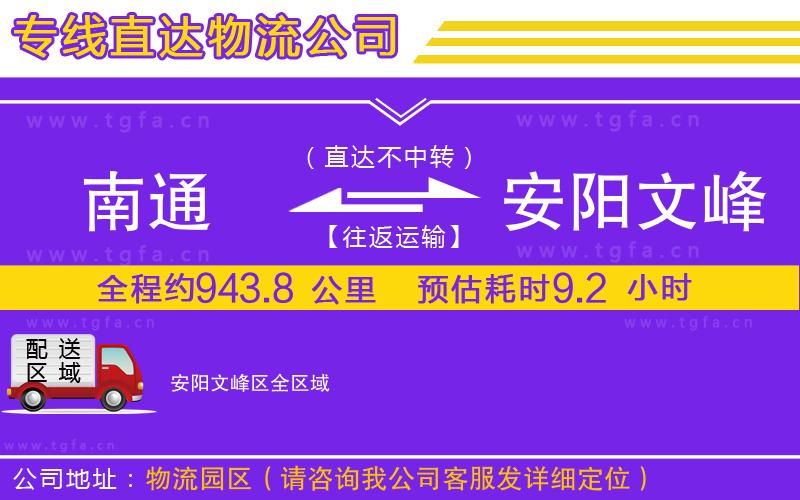 南通到安陽文峰區(qū)物流公司