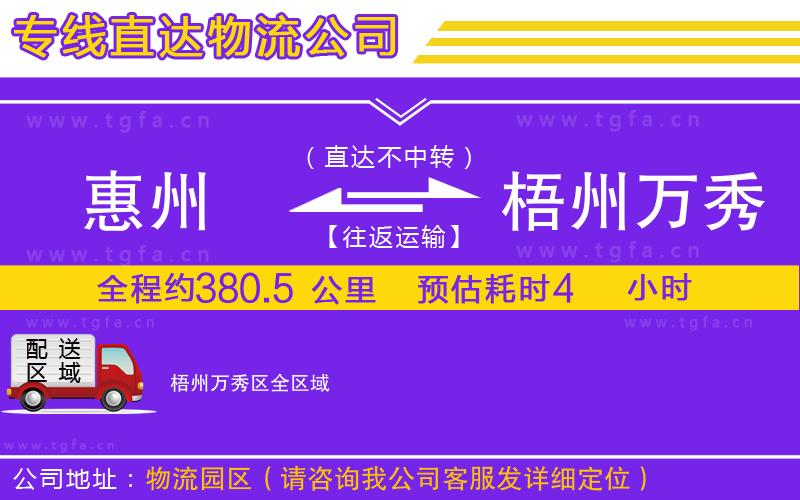 惠州到梧州萬(wàn)秀區(qū)物流專線