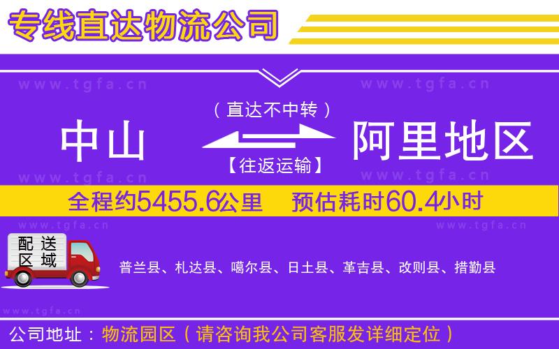 中山到阿里地區(qū)物流公司