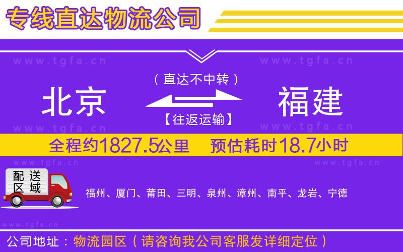 北京到福建物流公司