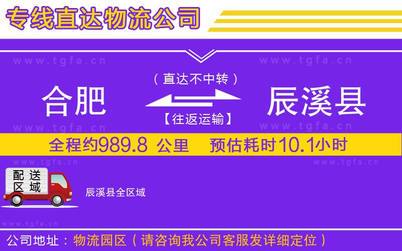 合肥到辰溪縣物流公司