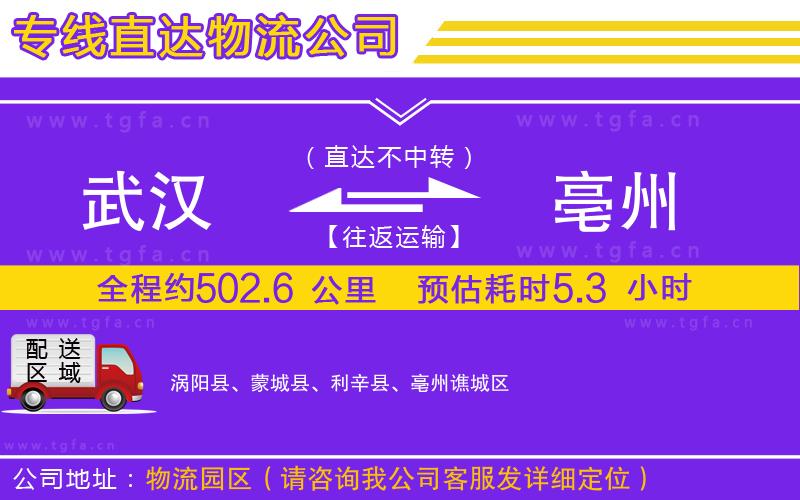 武漢到亳州物流公司