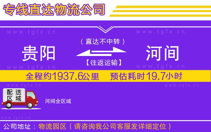 貴陽到河間物流專線