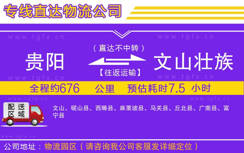 貴陽(yáng)到文山壯族苗族自治州物流專線