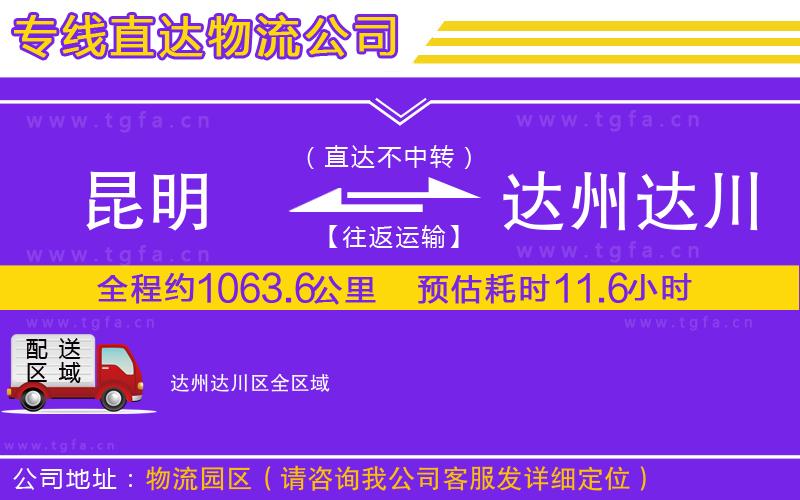 昆明到達(dá)州達(dá)川區(qū)物流專線