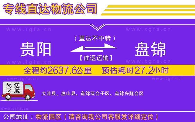 貴陽到盤錦物流公司