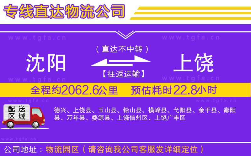 沈陽到上饒物流公司