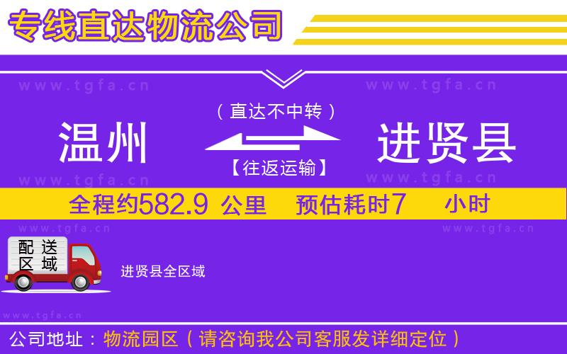 溫州到進(jìn)賢縣物流專(zhuān)線