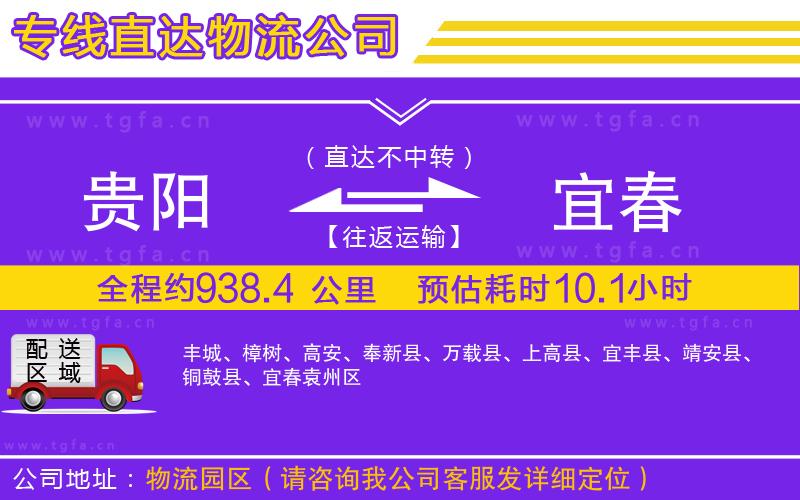 貴陽(yáng)到宜春物流專線