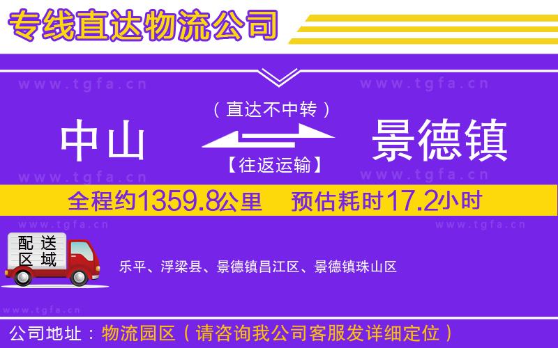 中山到景德鎮(zhèn)物流專線