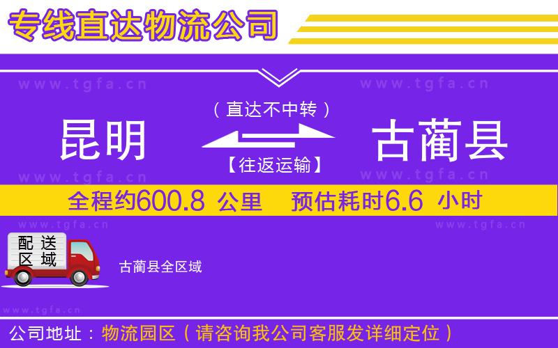 昆明到古藺縣物流專線