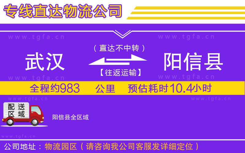 武漢到陽信縣物流公司