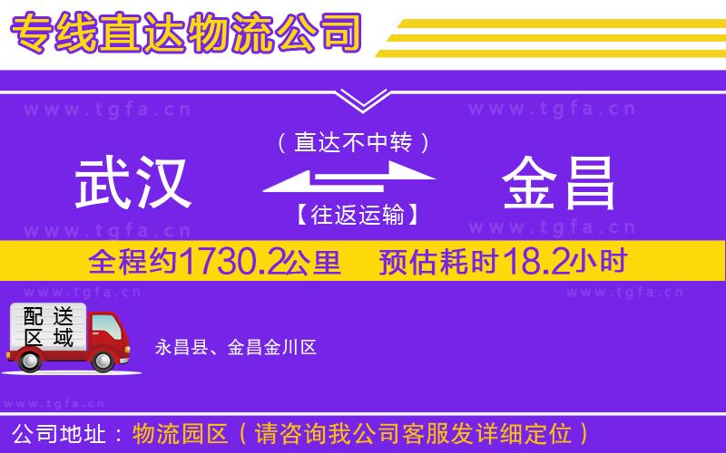 武漢到金昌物流公司