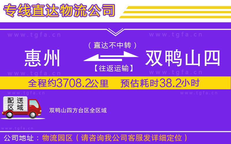 惠州到雙鴨山四方臺區(qū)物流專線