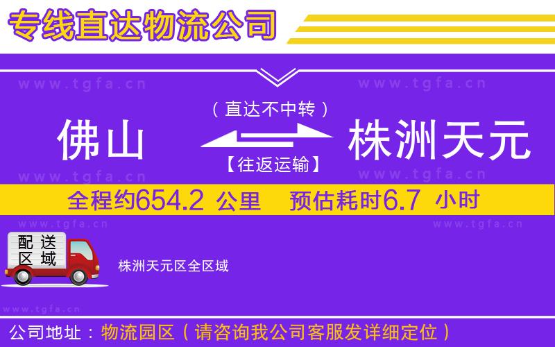 佛山到株洲天元區(qū)物流公司