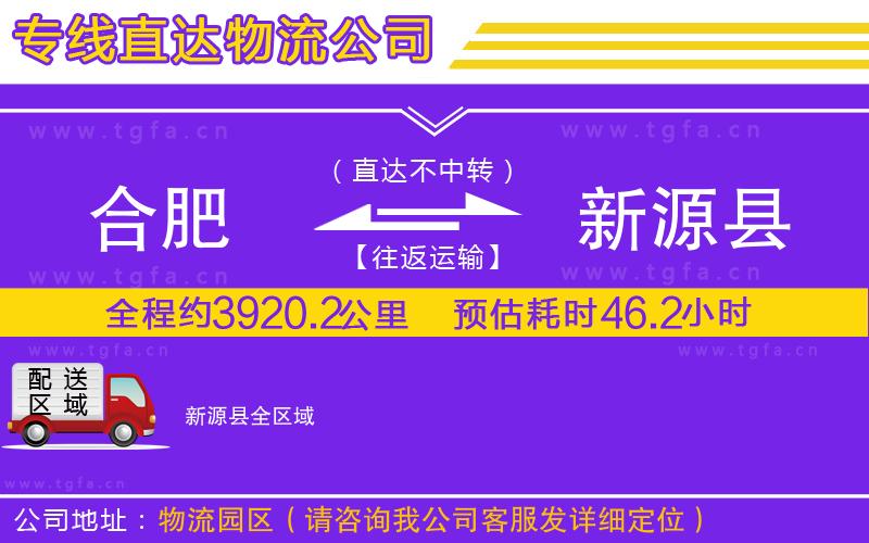 合肥到新源縣物流專線