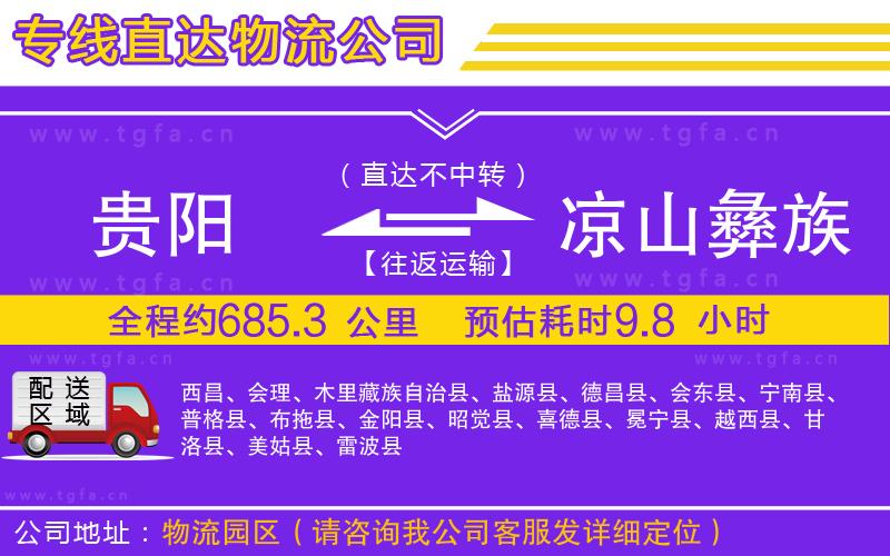 貴陽到涼山彝族自治州物流公司