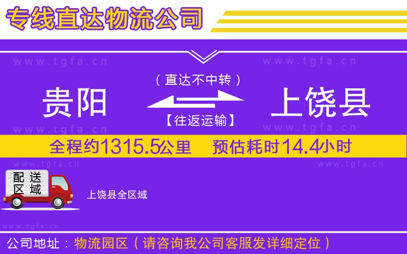 貴陽到上饒縣物流專線