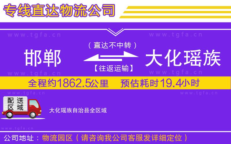 邯鄲到大化瑤族自治縣物流專(zhuān)線(xiàn)