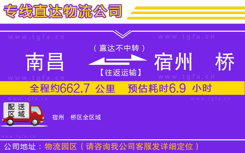 南昌到宿州埇橋區(qū)物流公司