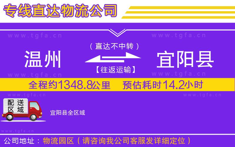 溫州到宜陽縣物流公司