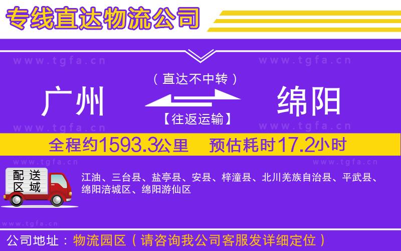 廣州到綿陽物流公司